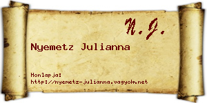 Nyemetz Julianna névjegykártya